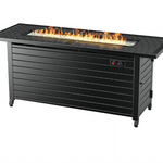 57" Propane Fire Pit Table Rectangular Mocha