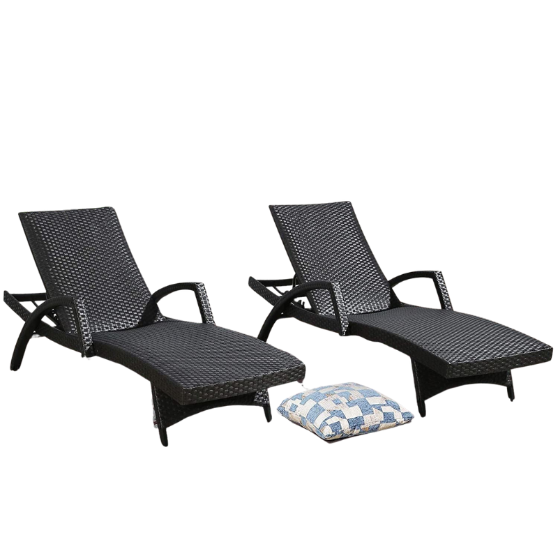 Outdoor Aluminum Wicker Chaise Lounge