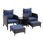 5 Piece Outdoor PE Rattan Armrest