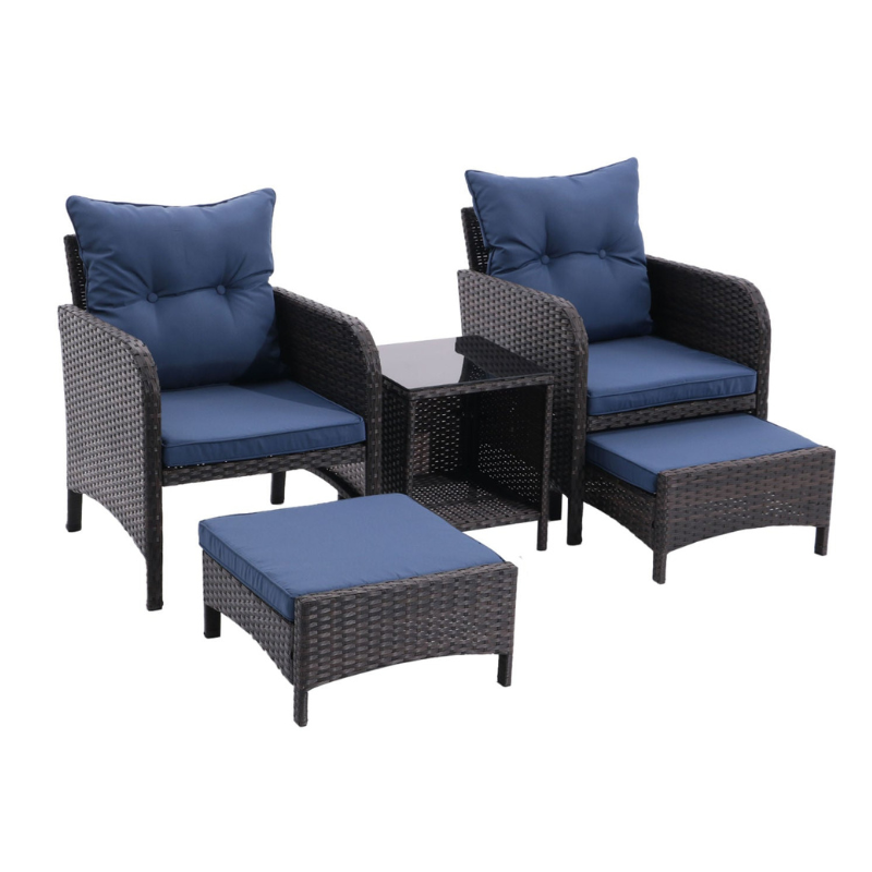 5 Piece Outdoor PE Rattan Armrest