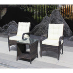 Outdoor Patio Furniture Table with Clear Tempered Glass