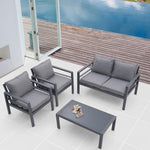 4-piece Aluminum Outdoor Patio Sectional Sofa