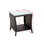 Outdoor Patio Furniture Table with Clear Tempered Glass