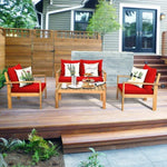 4 Pieces Patio Acacia Wood