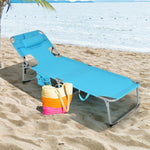 Folding Beach Lounge Chair with Pillow