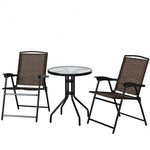 Bistro 3 Pieces Round Table and Folding Chairs