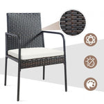 4 Pieces Patio Wicker Rattan Dining Set