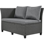 5-Piece Patio Rattan PE Wicker L-Shaped Sofa