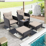 5 Piece Outdoor PE Rattan Armrest