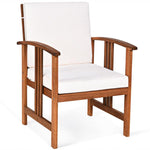 3 Pieces Solid Wood Patio Sofa Set