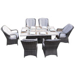 Direct Wicker 6-Seat Rectangular Aluminum Table