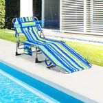 Folding Beach Lounge Chair with Pillow