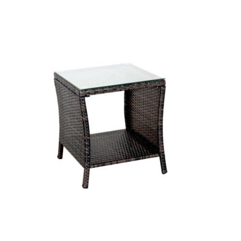 Outdoor Patio Furniture Table with Clear Tempered Glass