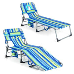 Folding Beach Lounge Chair with Pillow