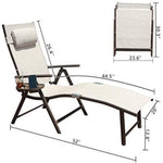 Aluminum Outdoor Folding Reclining Chaise