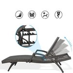 Outdoor Aluminum Wicker Chaise Lounge