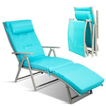 Folding Chaise Lounge Chair with Pillow