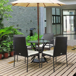 4 Pieces Patio Wicker Rattan Dining Set