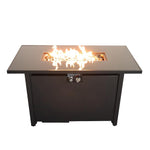 25'' H x 42'' W Steel Outdoor Fire Pit Table