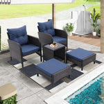 5 Piece Outdoor PE Rattan Armrest