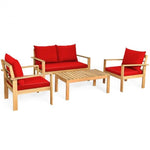 4 Pieces Patio Acacia Wood