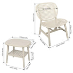 3 Pieces Hollow Design Retro Widened Seat