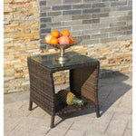 Outdoor Patio Furniture Table with Clear Tempered Glass