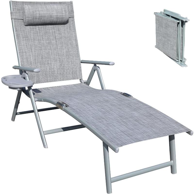 Aluminum Outdoor Folding Reclining Chaise