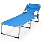 Folding Beach Lounge Chair with Pillow