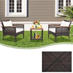 3 Pieces Patio Rattan Furniture Set