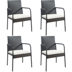 4 Pieces Patio Wicker Rattan Dining Set