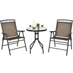 Bistro 3 Pieces Round Table and Folding Chairs