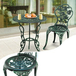 Cast Aluminum Patio Furniture Set with Rose Design