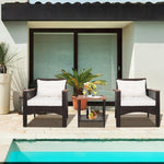 3 Pieces Patio Rattan Furniture Set