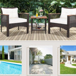 3 Pieces Patio Rattan Furniture Set