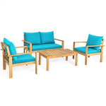 4 Pieces Patio Acacia Wood