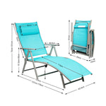 Folding Chaise Lounge Chair with Pillow