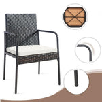 4 Pieces Patio Wicker Rattan Dining Set