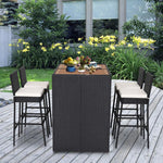 5 Pieces Patio Acacia Wood Dining Set