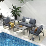 4-piece Aluminum Outdoor Patio Sectional Sofa