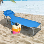 Folding Beach Lounge Chair with Pillow