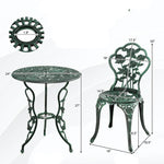 Cast Aluminum Patio Furniture Set with Rose Design