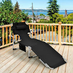 Folding Beach Lounge Chair with Pillow