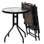 Bistro 3 Pieces Round Table and Folding Chairs