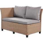 5-Piece Patio Rattan PE Wicker L-Shaped Sofa