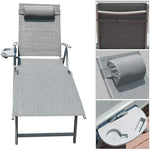 Aluminum Outdoor Folding Reclining Chaise