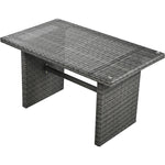 Outdoor 6-Piece PE Rattan Tempered Glass Table