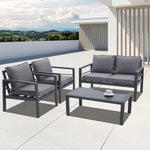 4-piece Aluminum Outdoor Patio Sectional Sofa