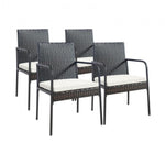 4 Pieces Patio Wicker Rattan Dining Set