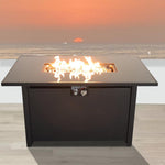 25'' H x 42'' W Steel Outdoor Fire Pit Table